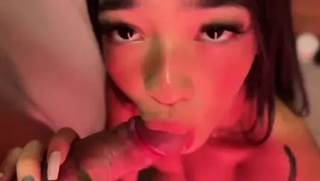 at 4.57 Asian Colombian Anna Cherry BLOWJOB FINISH cumshot inside mouth big tits