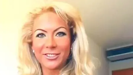 Blonde German MILF masturbates with a banana