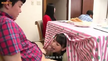 Secretly StepMother And StepSon Under The Desk Game [PART1] - Yuri Nikaido_1