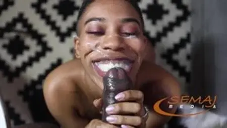 Semaj Media - Slim Short Hair Ebony Darling Nicky Loves Sucking My BBC and Getting a Facial
