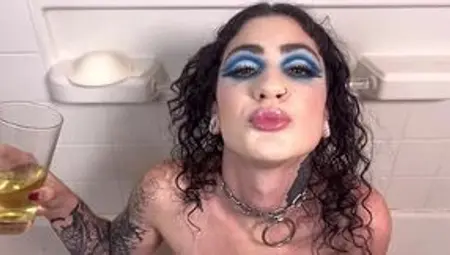 groupie girl gives up her ass and drinks piss for vip passes