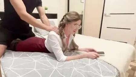 Massage for my step sister ended with a good hard fuck. Beautiful porn with conversations. Facial.