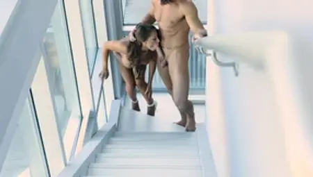 She cant wait to come to the apartment so COUGAR sucked cock in a hallway