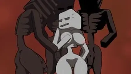 Minecraft 3 Black Skeletons and 1 White.porn Videos 2025