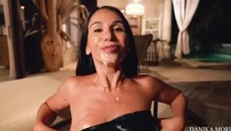 Hotel Room Fetish: Skinny Brunette Devours My Cum After Dinner