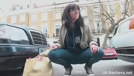 Dripping piss through her pants