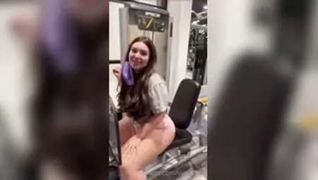 LONG BUTT WHITE WOMEN gets hit inside gym