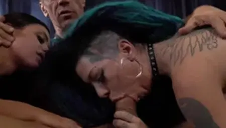 Martina and Lady Blue Threesome Rough Sex