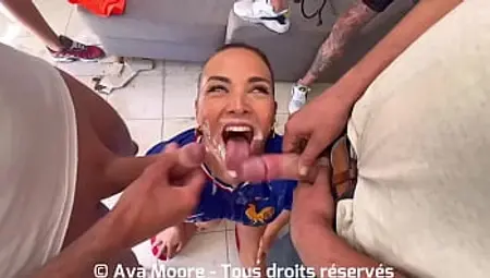 BUKKAKE GEANT - Salope Fran&ccedil_aise Suce Des Inconnus pour l&#039_Euro 2024 de Football