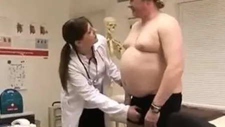 Fat man with a small dick gets examined by these nasty nurses, they are so sexy