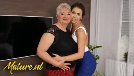 Horny Grandma Babet Gets a Taste Of a Juicy Teen Pussy!