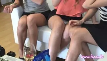 Sexy and hot girls BFF Birthday Party with short skirt miniskirts flying
