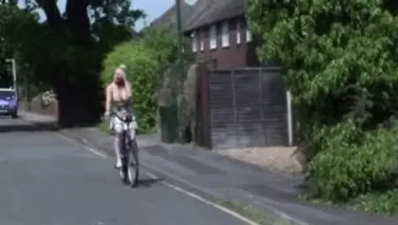 Busty blonde who takes her bicycle to the garage ends up fucking the mechanic