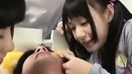 Beautiful Japanese Sluts Dominating A Guy