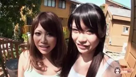 Wearing no panties helps the brunettes initiate a raunchy Asian threesome whenever they feel raunchy