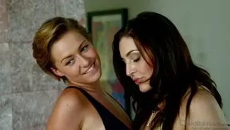 Blond Hair Babe And Darkhaired Babe Rides Prick - Gracie Glam