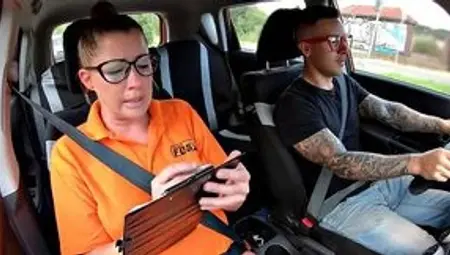 Cougar driving instructor cockriding student