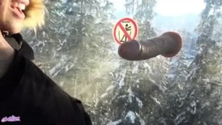 I play with myself in a ski lift