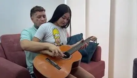 I teach my little stepsister how to play the organ and I cum so hard in her