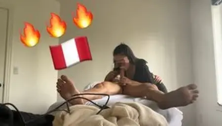 Slamming Peruvian babe takes on gigantic Asian rod for 3rd time around