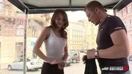 Kate Ross enjoys a public blowjob