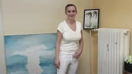 Massage fuck and cum outside
