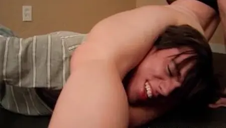Breasty Terra Mizu Knocks Out Brother From Scissorhold and Headscissors