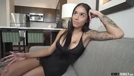 He Can't Say No To His Slim Busty Latina Step-sis Who Wants To Fuck With Him To Pay Back To Her BF
