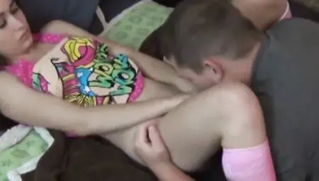 Innocent 18y tiny teen fucked by step bro first time