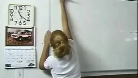 Blond Student Gets Her Hairy Pussy Fucked By The Teacher