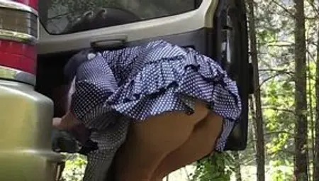 Outdoor Voyeur Films MILF's PAWG Butt Sans Panties