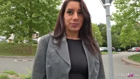 SAGGY TITS TEEN SEDUCE TO FUCK AT STREET CASTING IN GERMANY