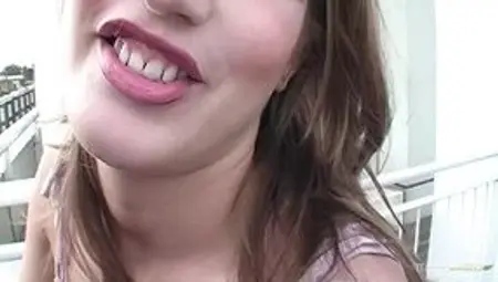 Katalin sucks a BBC during her smoke break and then gets fucked hardcore from behind