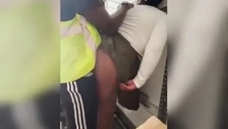 Aged Afro woman with large booty gets banged by the maintenance dude who has a large ebony jock