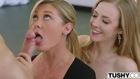 The assistant was peeping at her boss, who skillfully bounces on a cock