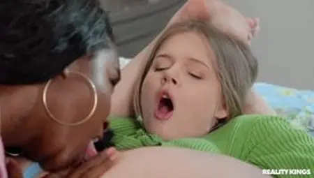 Coco Lovelock and Naomi Foxxx interracial lesbian sex