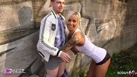 Young German Teen Anni Angel Gets Laid Outdoors by Cowgirl