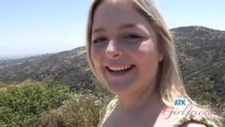 Amateur blonde Jill Taylor hanging out on this date and sucking cock POV Blowjob GFE