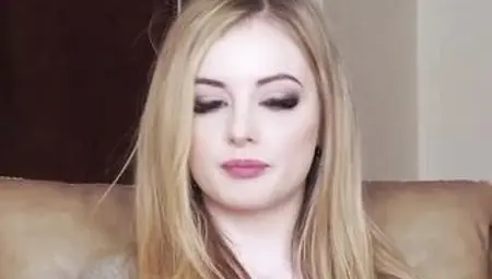 Insatiable golden-haired, Baby Kxtten went to a porn movie scene casting to have some enjoyment and cum