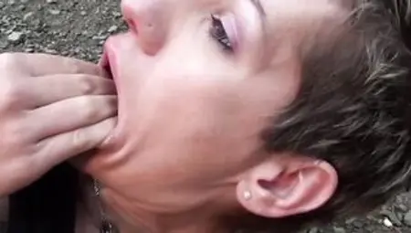 Bondage lesbians having pissing fun outdoor