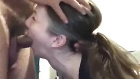 Damn this slut is getting a rough facefuck