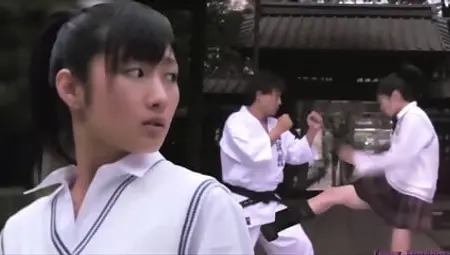 asian karate girl kicking balls very hard BALLBUSTING 3 nutshots sexy female fighter