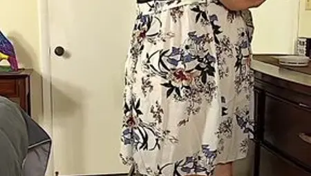 I’m Gonna Hurry up and Cum Down off This Step Ladder, so I Don’t Get Caught by the Plumber with My Pussy Showing, This Is Nuts