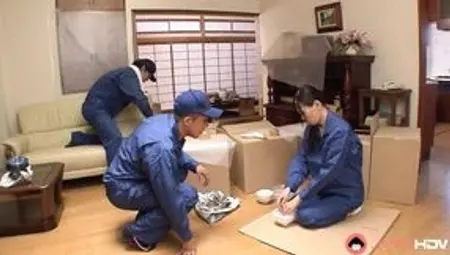 Japanese woman Nozomi Koizumi sucks her colleague&#039;s cock uncensored.