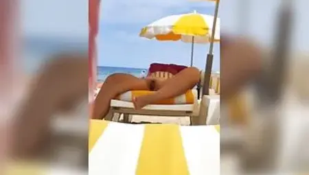 Spouse films nude wife on the beach tanning her twat in public Luana Kazaki