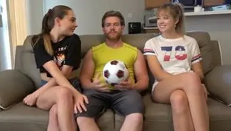A sizzling game of strip soccer with newcomers River and Derek