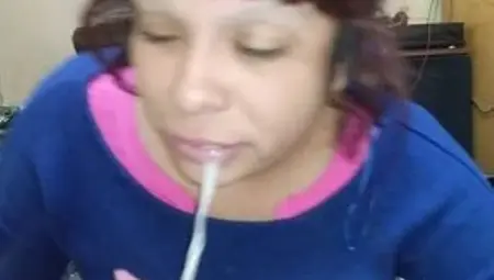 Lizeth&#039;s Long Blowjob - Sucking Hot Cum Into Her Mouth