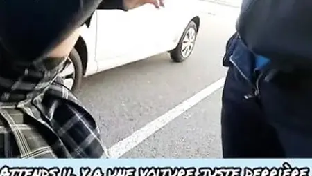 Elle se fait enculer sur un parking par un vendeur d'intersport qu'elle a branché pour un defi