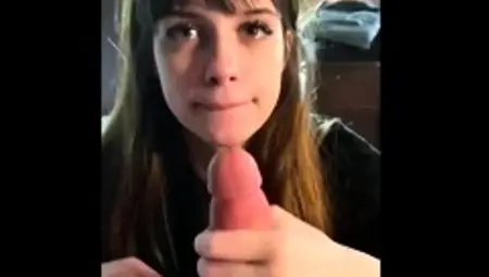 Amateur teen blowjob and cumshot from a guy
