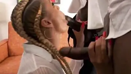 After sucking a large, ebony knob, Jeyla Spice got banged and liked how it felt